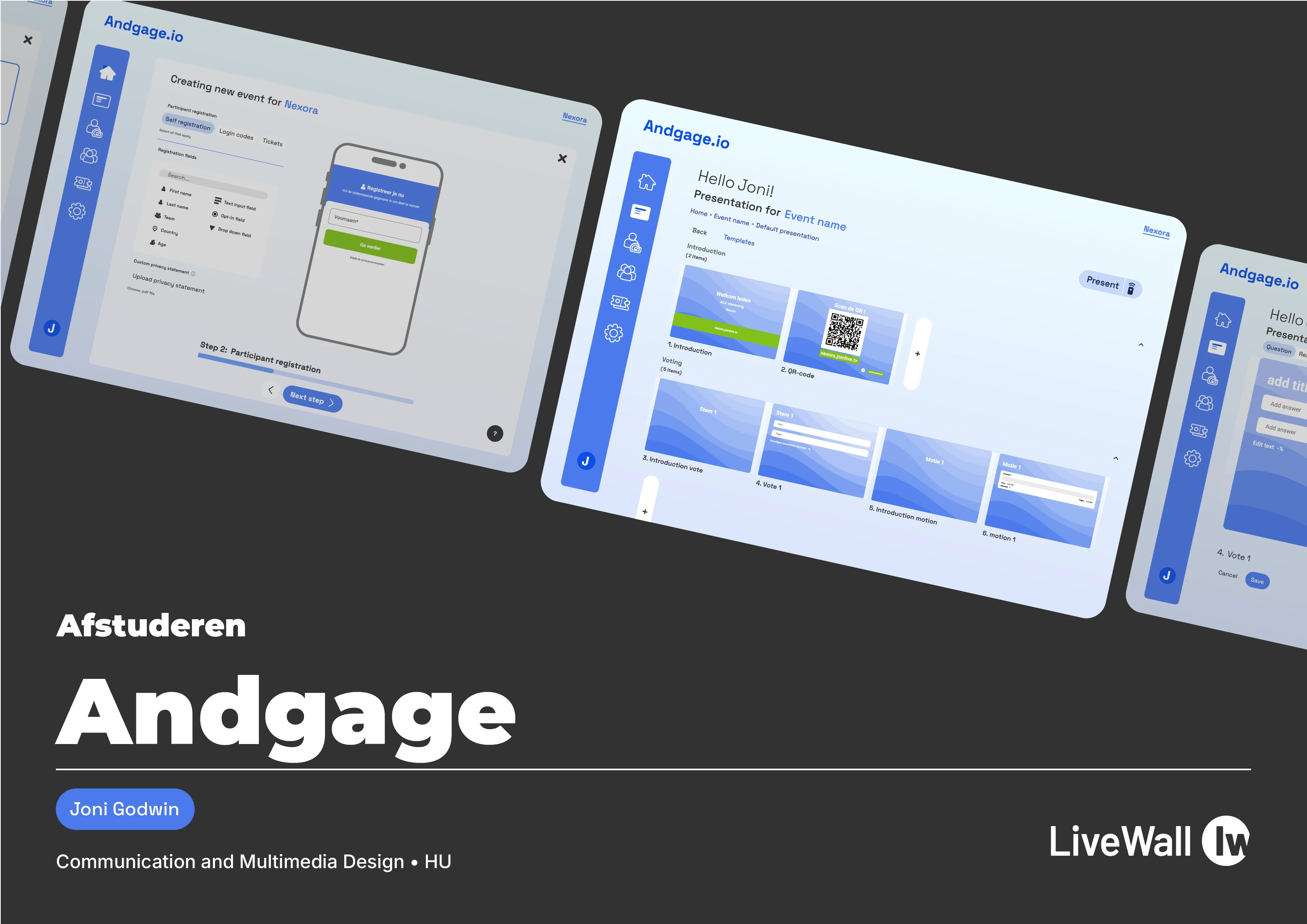 Andgage interactive presentation tool UI preview